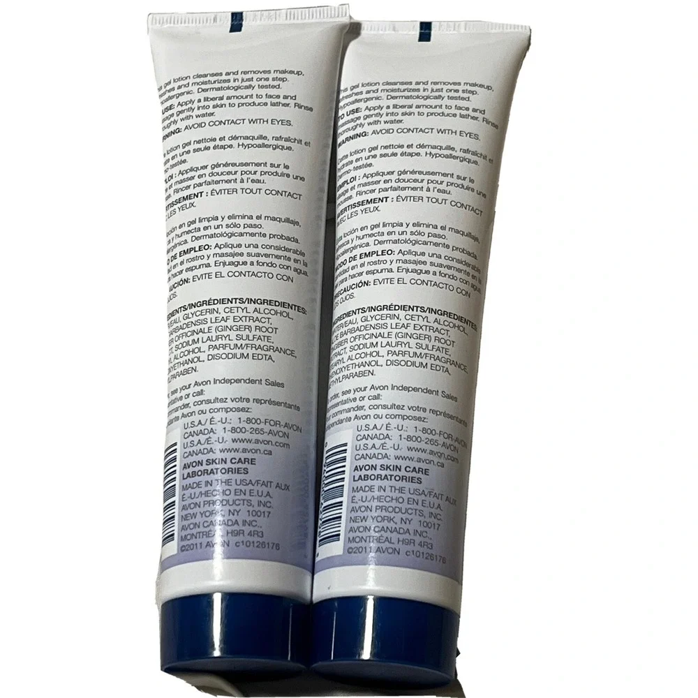 Avon Care Cleansing Lotion 3 in 1 with Aloe and Ginger 3.4 fl oz Each Retired